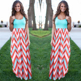 Women Summer Beach Boho Maxi Dress 2016 High Quality Brand Striped Print Long Dresses Feminine Plus Size