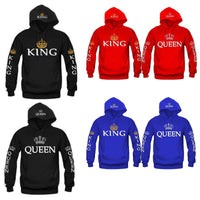 Women Men Hoodies King Queen printed Sweatshirt lovers couples hoodie hooded sweatshirt casual Pullovers tracksuits KH930042