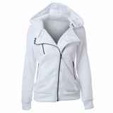 S-XXL 4 color New Autumn&winter Women hoodies sweatshirts zipper V Neck Long Sleeve Warm Female Hoodies Sudaderas Mujer