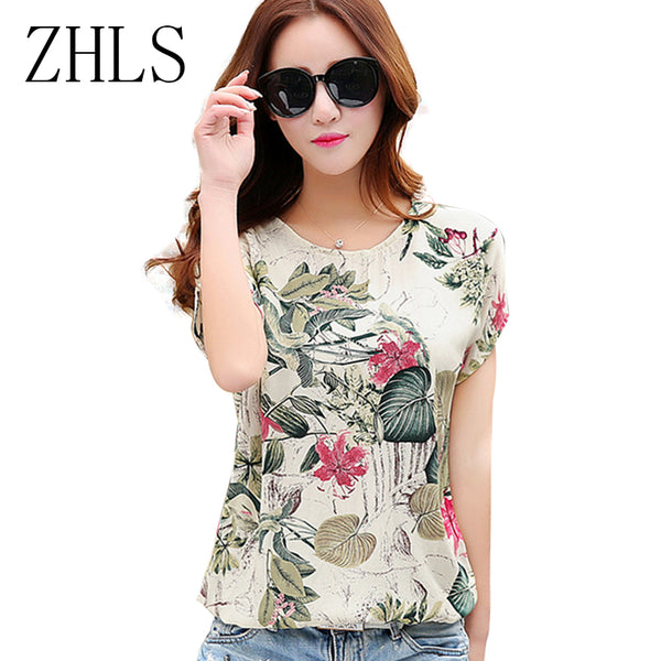 Floral Print Women's Blouses ladies Shirts Summer Tops Casual Plus Size blouse shirt fashion korean 2016 new blusas female 60571