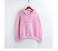 Women Hoodies Sweatshirts New Hot Sale Candy 10 Color Long Sleeved Thick Casual All-match Solid Leisure Hooded Hoodie Loose Tops