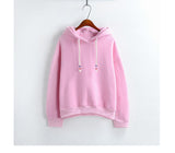 Women Hoodies Sweatshirts New Hot Sale Candy 10 Color Long Sleeved Thick Casual All-match Solid Leisure Hooded Hoodie Loose Tops