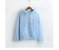 Women Hoodies Sweatshirts New Hot Sale Candy 10 Color Long Sleeved Thick Casual All-match Solid Leisure Hooded Hoodie Loose Tops