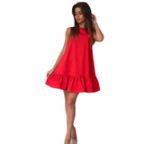 Vestidos Sexy Ruffles Women Dress Summer Sleeveless Casual A Line Bodycon Dresses Party Cocktail Short Mini Tube Beach Dress