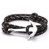 Fashion Jewelry Multilayer Risers Silver Alloy Anchor Bracelet Men Leather Bracelet for Women&Men friendship bracelets