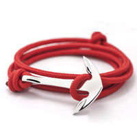 Fashion Jewelry Multilayer Risers Silver Alloy Anchor Bracelet Men Leather Bracelet for Women&Men friendship bracelets