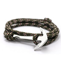 Fashion Jewelry Multilayer Risers Silver Alloy Anchor Bracelet Men Leather Bracelet for Women&Men friendship bracelets