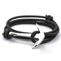 Fashion Jewelry Multilayer Risers Silver Alloy Anchor Bracelet Men Leather Bracelet for Women&Men friendship bracelets