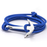 Fashion Jewelry Multilayer Risers Silver Alloy Anchor Bracelet Men Leather Bracelet for Women&Men friendship bracelets