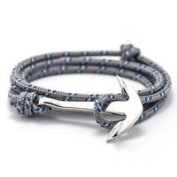 Fashion Jewelry Multilayer Risers Silver Alloy Anchor Bracelet Men Leather Bracelet for Women&Men friendship bracelets