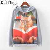 KaiTingu Brand Fashion Autumn Winter Long Sleeve Women Sweatshirt Harajuku Owl Print Hoodies Hooded Tracksuit Jumper Pullover