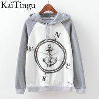 KaiTingu Brand Fashion Autumn Winter Long Sleeve Women Sweatshirt Harajuku Owl Print Hoodies Hooded Tracksuit Jumper Pullover