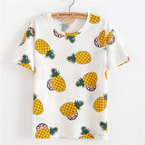 2016 Spring Women Watermelon Printed T Shirts Loose Short Sleeve T-shirt Harajuku Style Fruit Printed Tshirt Girl Casual Tops