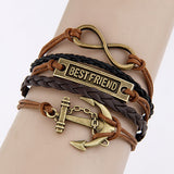 Charm Vintage Multilayer Charm Leather Bracelet Women Owl Cross Believe Bracelets Cheap Statement Jewelry Lady Best Friends Gift