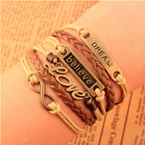 Charm Vintage Multilayer Charm Leather Bracelet Women Owl Cross Believe Bracelets Cheap Statement Jewelry Lady Best Friends Gift