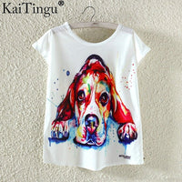 KaiTingu Novelty T Shirt Summer Harajuku Kawaii Cute Fish Animal Panda Print T-shirt Short Sleeve T Shirt Women Tops M L XL Size