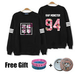 Kpop bts hoodies for men women bangtan boys album floral letter printed fans supportive o neck sweatshirt plus size tracksuits