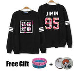 Kpop bts hoodies for men women bangtan boys album floral letter printed fans supportive o neck sweatshirt plus size tracksuits