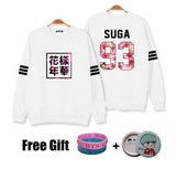 Kpop bts hoodies for men women bangtan boys album floral letter printed fans supportive o neck sweatshirt plus size tracksuits