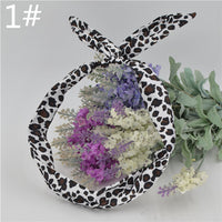 1Pc Cute Leopard Dots lip print flower Bunny Rabbit Ear Ribbon Headwear Hairband Metal Wire Scarf Headband Hair Band Accessories