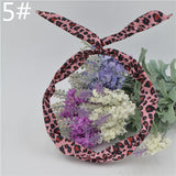 1Pc Cute Leopard Dots lip print flower Bunny Rabbit Ear Ribbon Headwear Hairband Metal Wire Scarf Headband Hair Band Accessories