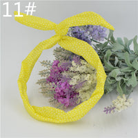 1Pc Cute Leopard Dots lip print flower Bunny Rabbit Ear Ribbon Headwear Hairband Metal Wire Scarf Headband Hair Band Accessories