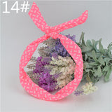 1Pc Cute Leopard Dots lip print flower Bunny Rabbit Ear Ribbon Headwear Hairband Metal Wire Scarf Headband Hair Band Accessories