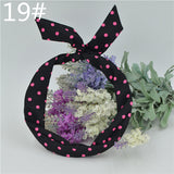 1Pc Cute Leopard Dots lip print flower Bunny Rabbit Ear Ribbon Headwear Hairband Metal Wire Scarf Headband Hair Band Accessories