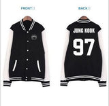 BTS Bangtan Boys baseball uniform Jungkook jhope jin jimin v suga long sleeve jacket high quality hoody Sweatshirt