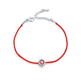 FYM 9 Colors Red Rope Bracelet Round 6mm Cubic Zircon Charm Friendship Bracelets & Bangles for Women Wedding Party Jewelry Gift