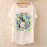 2016 Fashion Women Tops Tees Cute Dream Catcher Printing Cotton T-shirt Women's Short Batwing Sleeve Tshirt on Sale