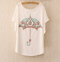 2016 Fashion Women Tops Tees Cute Dream Catcher Printing Cotton T-shirt Women's Short Batwing Sleeve Tshirt on Sale