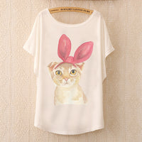 2016 Fashion Women Tops Tees Cute Dream Catcher Printing Cotton T-shirt Women's Short Batwing Sleeve Tshirt on Sale