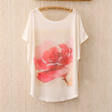 2016 Fashion Women Tops Tees Cute Dream Catcher Printing Cotton T-shirt Women's Short Batwing Sleeve Tshirt on Sale