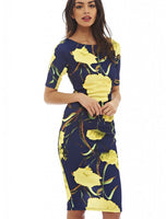 Women Dress Vestidos Free Shipping Designer Elegant Floral Print Work Business Casual Party Pencil Sheath Esp004