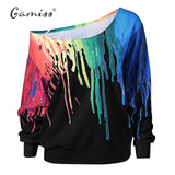 Gamiss Punk Sweatshirt Women Hoodies New Fashion Outside Tracksuit Hoodies Oil Painting Hip Hop 3D Print Hoodies & Sweatshirts