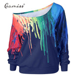 Gamiss Punk Sweatshirt Women Hoodies New Fashion Outside Tracksuit Hoodies Oil Painting Hip Hop 3D Print Hoodies & Sweatshirts