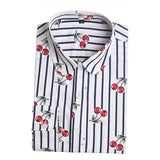 New Floral Women Blouses Shirts Casual Cherry Blouses Long Sleeve Ladies Tops Fashion Blusas Clothing For Womens Plus Size 5XL