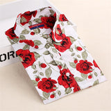 New Floral Women Blouses Shirts Casual Cherry Blouses Long Sleeve Ladies Tops Fashion Blusas Clothing For Womens Plus Size 5XL