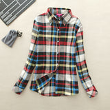 2017 Hot Sale Autumn Winter Ladies Female Casual Cotton Lapel Long-Sleeve Plaid Shirt Women Slim Outerwear Blouse Tops Clothing