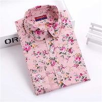 Brand New Women Floral Shirts Cotton Long Sleeve Shirt Women Floral Print Shirt Casual Ladies Blouse Turn Down Collar Women Tops