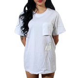 2017 Summer T-shirt Women Casual Lady Top Tees Cotton Tshirt Female Brand Clothing T Shirt Printed Pocket Cat Top Cute Tee S-4XL