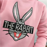 New Autumn Winter Women Fashion Cute Cartoon Bugs Bunny Printed Sweatshirts Loose Casual Female Hoody Coat Hoodies KH982881