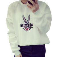 New Autumn Winter Women Fashion Cute Cartoon Bugs Bunny Printed Sweatshirts Loose Casual Female Hoody Coat Hoodies KH982881