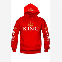 Women Men Hoodies King Queen printed Sweatshirt lovers couples hoodie hooded sweatshirt casual Pullovers tracksuits KH930042