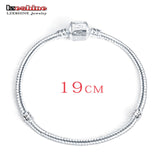 LZESHINE 2016 Hot Silver Love Snake Chain Fit Pan Charm Bracelets & Bangles Jewelry Gift For Men Women 17-21cm br1