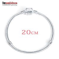 LZESHINE 2016 Hot Silver Love Snake Chain Fit Pan Charm Bracelets & Bangles Jewelry Gift For Men Women 17-21cm br1