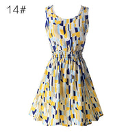 Hot Fashion Summer Hot Sexy Women Tank Chiffon Beach Dress Sleeveless Sundress Floral Mini Dresses M-XXL 21 Colors New Arrival