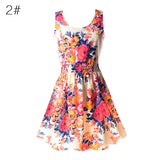 Hot Fashion Summer Hot Sexy Women Tank Chiffon Beach Dress Sleeveless Sundress Floral Mini Dresses M-XXL 21 Colors New Arrival