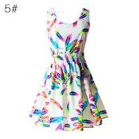 Hot Fashion Summer Hot Sexy Women Tank Chiffon Beach Dress Sleeveless Sundress Floral Mini Dresses M-XXL 21 Colors New Arrival